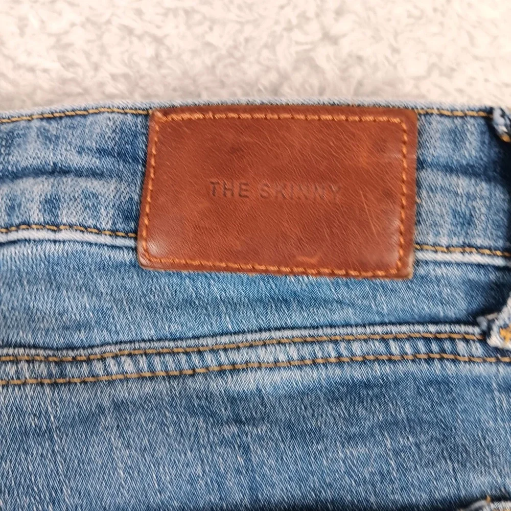 Zara Premium Denim The Skinny Jeans Blue High Rise Frayed Hem Womens Size 8 - Picture 4 of 9